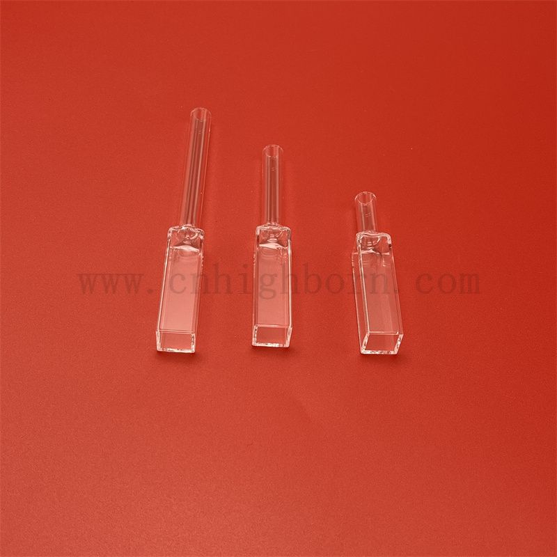 3 Seiten transparente Transmission optische Quarzglaskuvette Fluorimeter Retangular mit abgestufter Dichtung