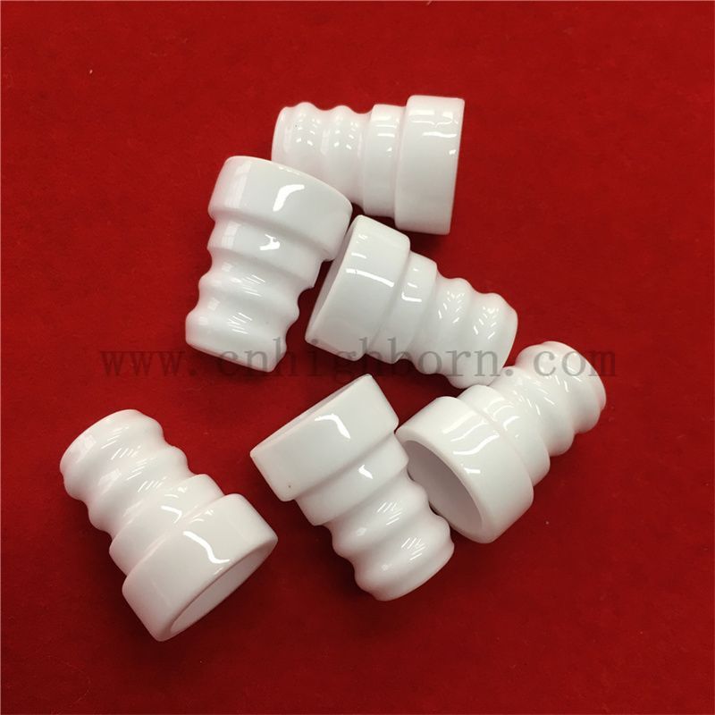 Customized Alumina unregelmäßiger Rohrglasing Al2o3 Keramikgewinde -Teil