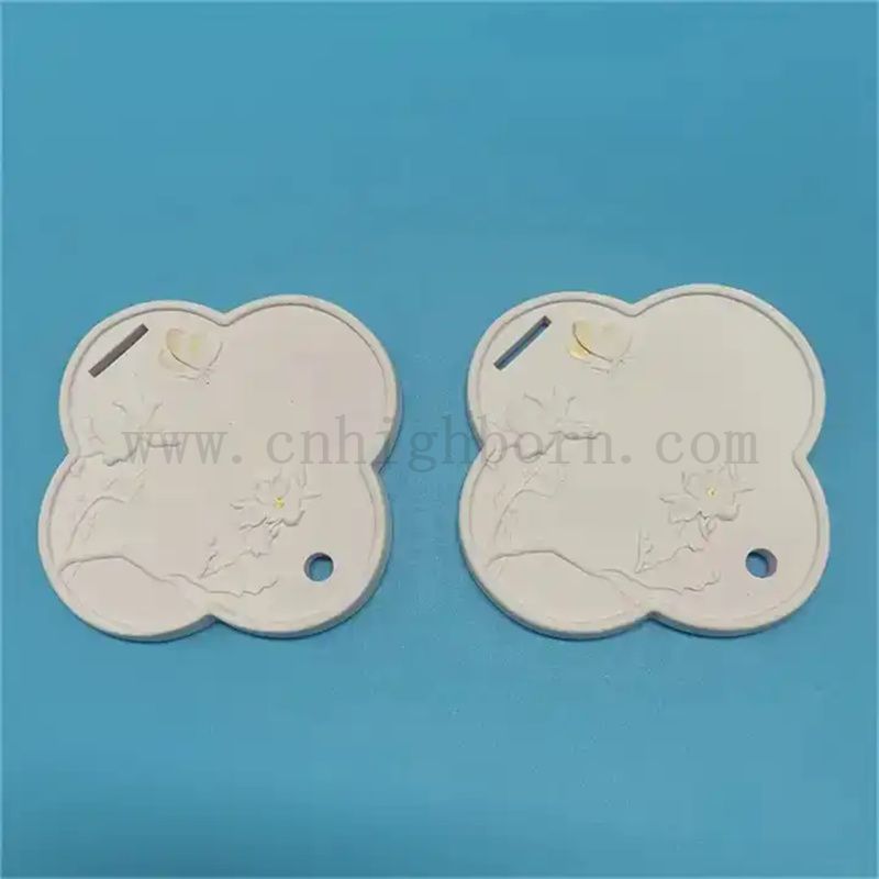 Customized White Exquisit Muster Aroma Diffusor Anhänger Keramiksteinplatte