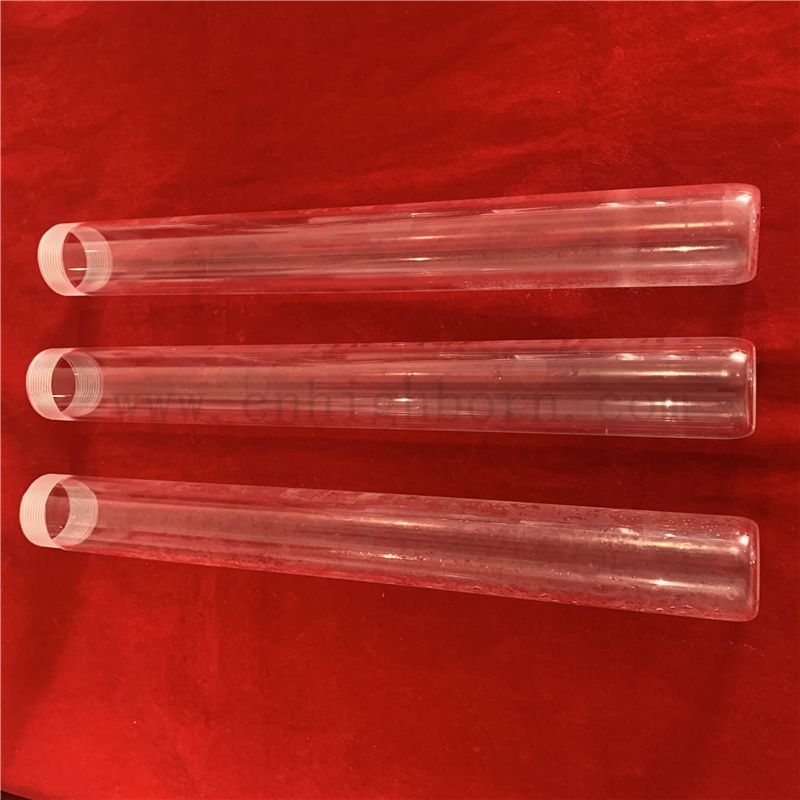 Anpassungsgrößen Sie verschraubte obere klare fusionierte Silica -Glasrohr mit flachem Boden 