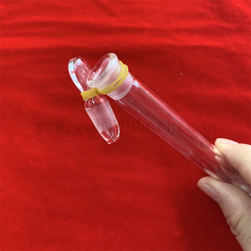Transparente runde untere gefrostete Enden Quarz -Testrohr mit Stopper