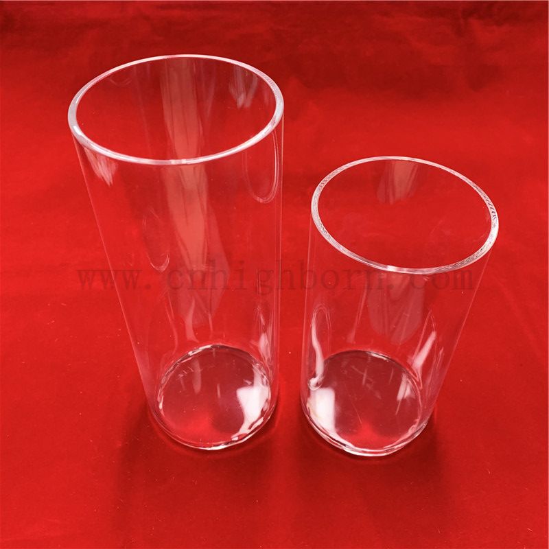 Wärmewiderstand Clear Clear Quarzglasrohr mit flachem Boden angepasst