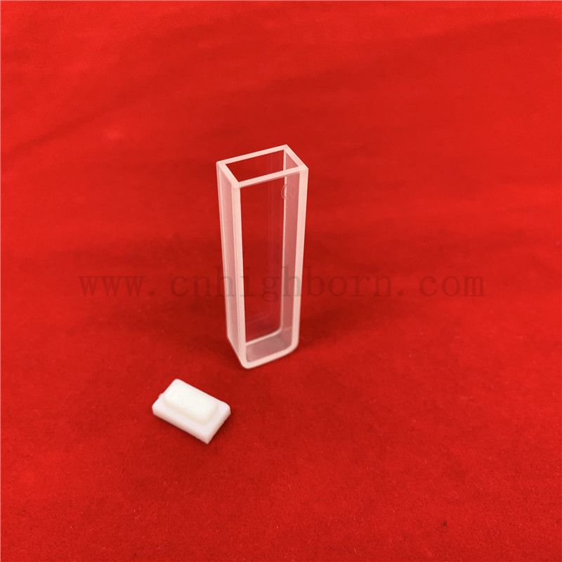 Labor UV -Transmission 1,7ML Spektrophotometer Quarzkuvette 2 Seiten transparente Standard -optische Glaszelle mit Deckel