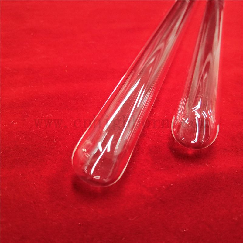 Wärmewiderstandsstandardenden transparente Quarzglasrohr mit rundem Boden