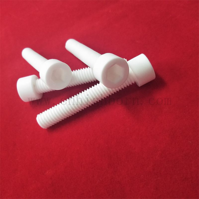 Customisierte Alumina -Keramik -Isolationschraube Schraubenschraubenmutter M10 Al2o3 Stange