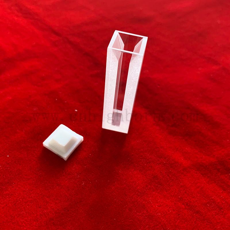 Standard-Spektrophotometer 1,4ml Quarzfluoreszenz-Kuvette-Halbmikrozelle mit gefrosteten Wänden und mit Deckel