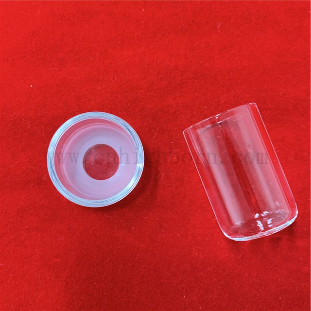 Hitzebeständiger Labortiegel aus klarem Quarzglas mit Deckel