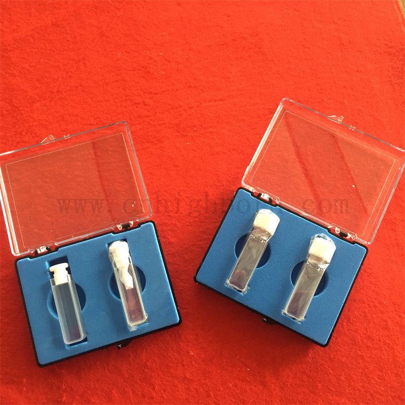 Q114 Standardzelle 2 Seiten transparent quadratische Öffnung Labor UV 10mm Pfadlänge Quarz optische Glasklugette