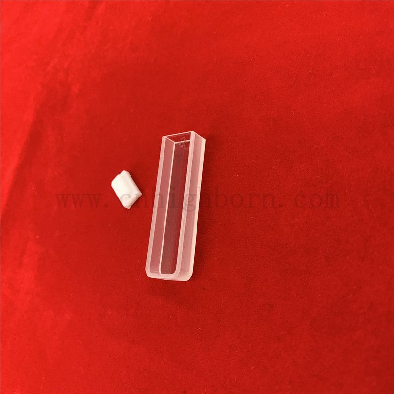 Labor UV -Transmission 1,7ML Spektrophotometer Quarzkuvette 2 Seiten transparente Standard -optische Glaszelle mit Deckel