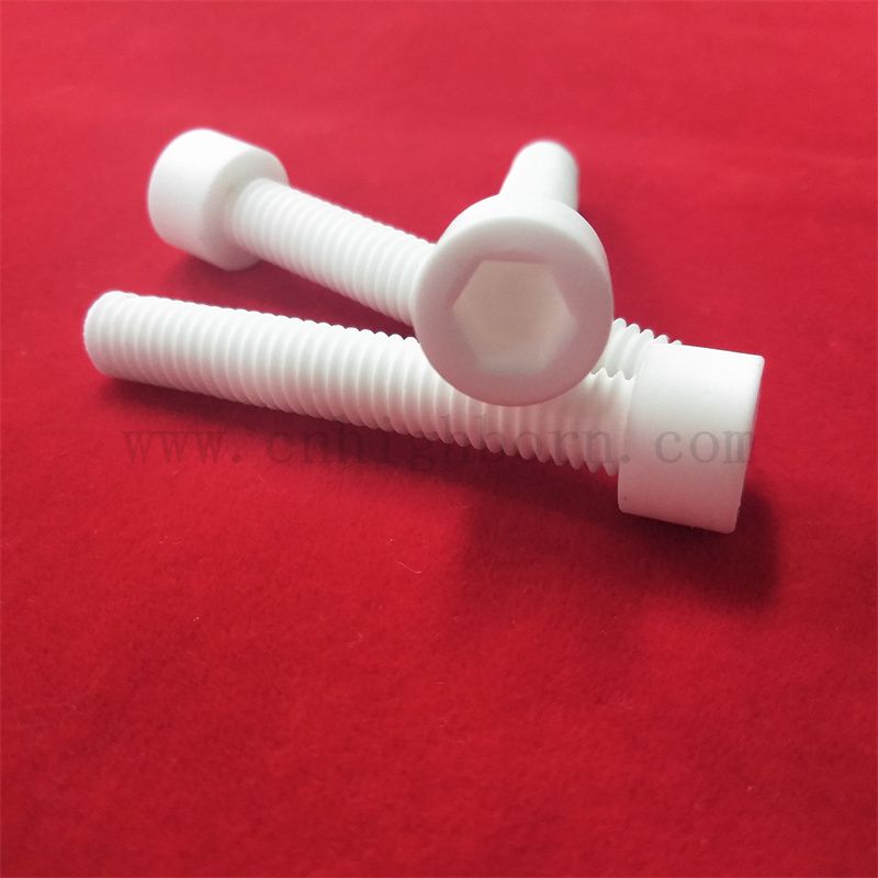 Customisierte Alumina -Keramik -Isolationschraube Schraubenschraubenmutter M10 Al2o3 Stange
