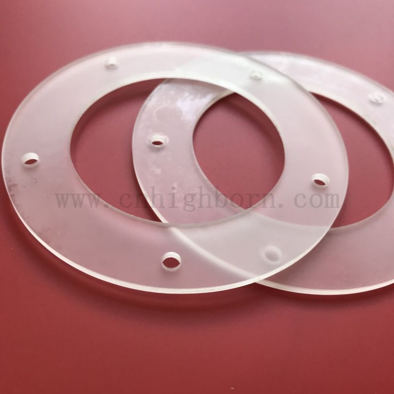 Customized Frosty Quarzglasflansch mit Loch zum Erhitzen 