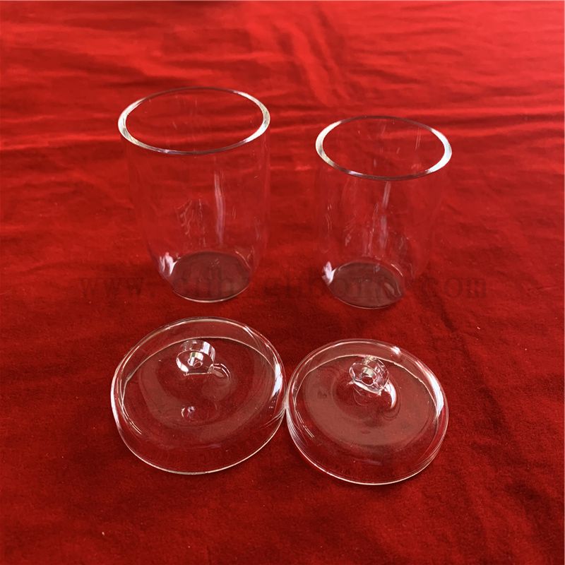 Hoher Korrosionsbeständigkeit transparenter Quarzglas Tiegel mit Deckel