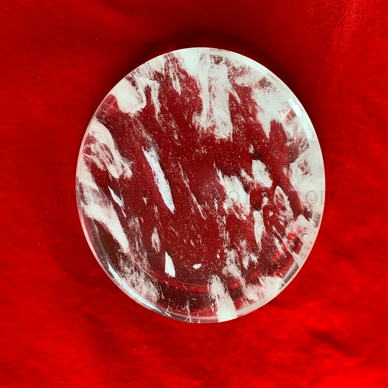 Runde Grillquarz Kristall Backglasplatte Schneequarzplatte