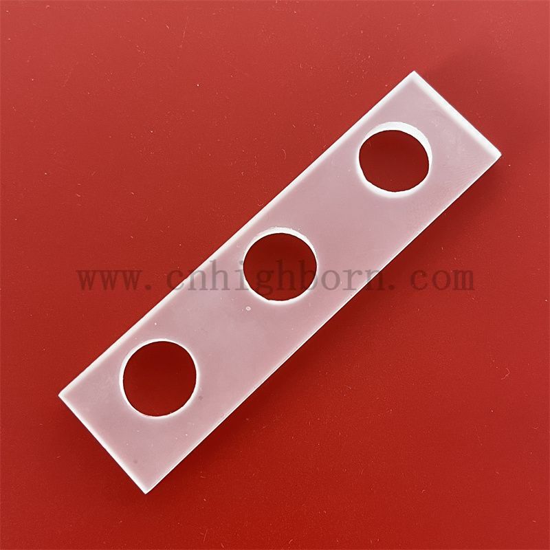 Hitzebeständiges Rechteck gefrostet Quarzglasblech mit Loch