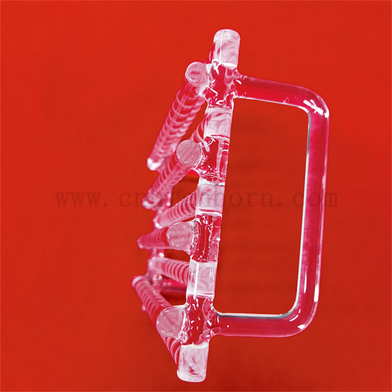  Laborforschung Quarzinstrument transparent Quarzglasbehälter Clear Quarz Heizungsbootträger mit Griff für SemikomDuktor