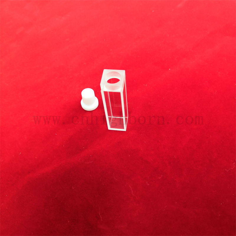 Laborforschung 3,5 ml Clear Quartz Glass Cuvette UV Standard Fluorometerzelle mit Stopper