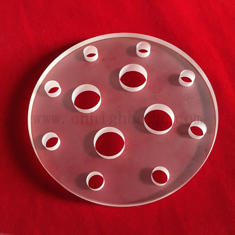 Laserbohrung kreisförmiger JGS2 Quarzglas Panel mit Loch