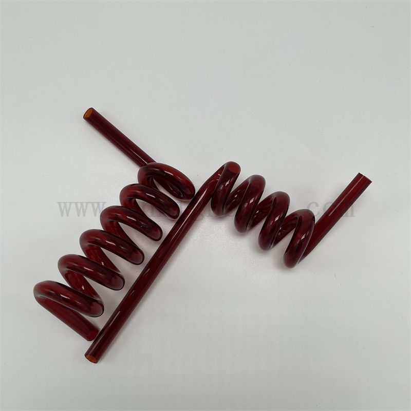 Customized Red Spiral Fused Silica Quarzglasröhre