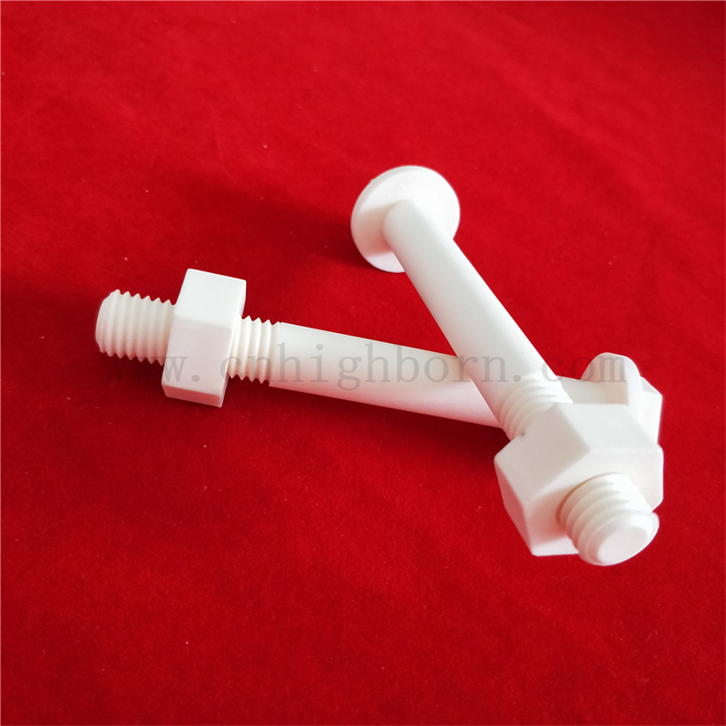 Customisierte Alumina M6 Schraube Sechseckmutter -Isolierung Al2o3 Keramikschraube