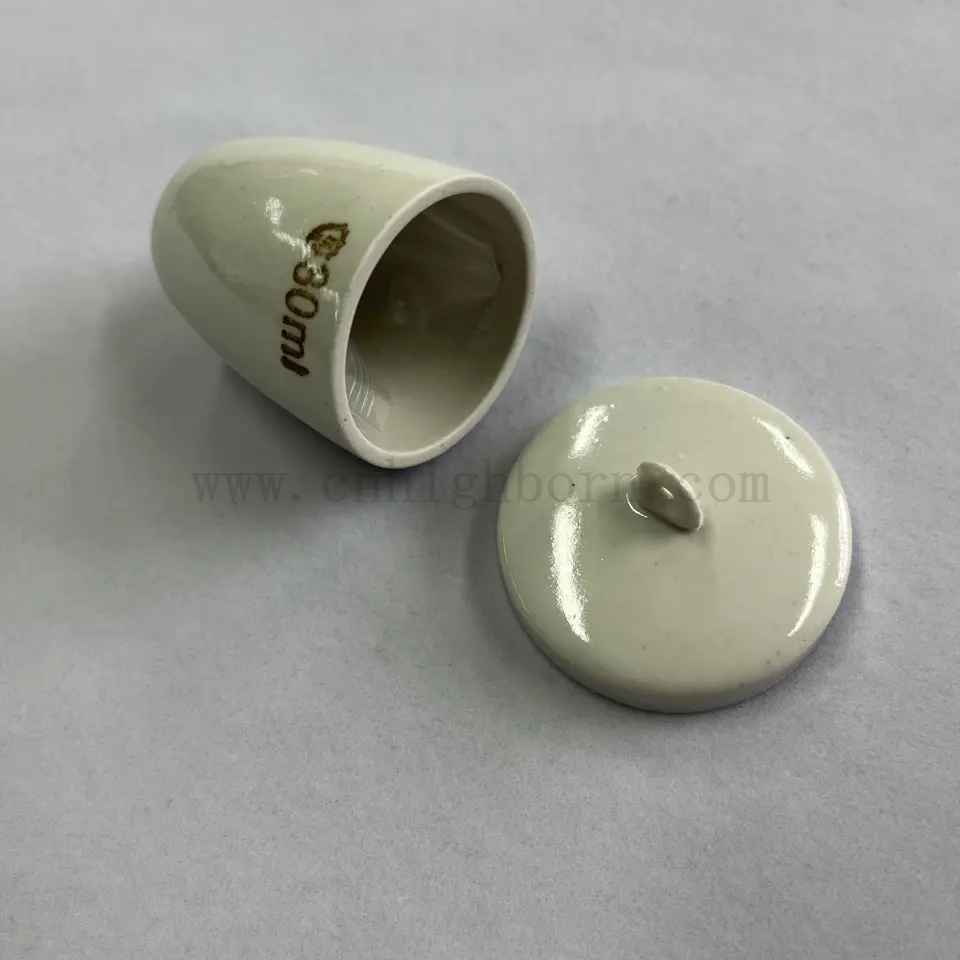 30 ml Gooch Tiegel Labor verwenden Porzellankeramik Crucible mit Deckel 