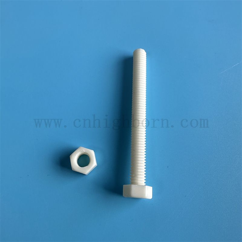 Customized 95% Alumina Al2O3 Keramik Sechseckalaler Teileschraube und Nusskit