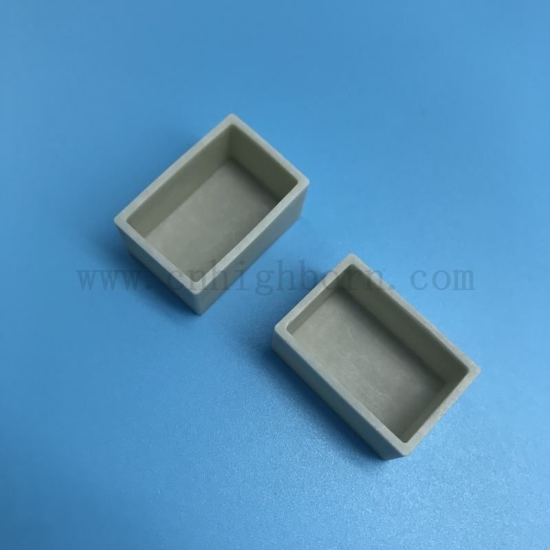 Zylindrischer Aluminiumnitrid-Tiegeleinsatz mit hoher Wärmeleitfähigkeit/AlN-Keramikbecher/Topf zum Schmelzen 