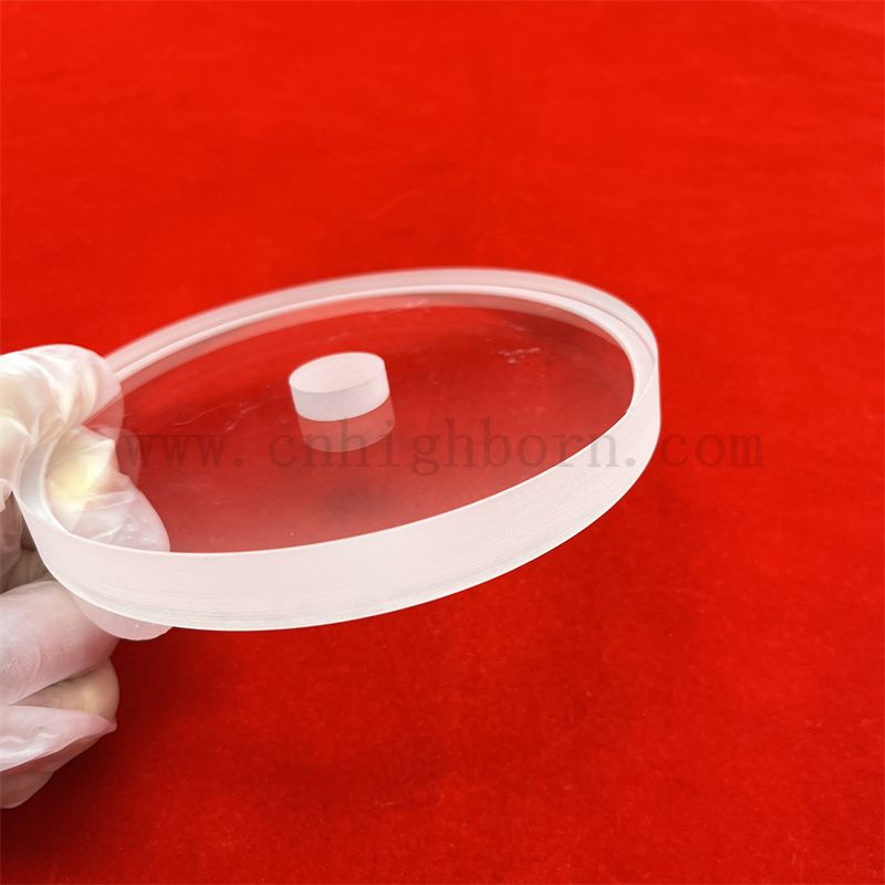 Hochtemperatur tief verarbeitete runde klare dicke Quarzglasplatte mit Loch