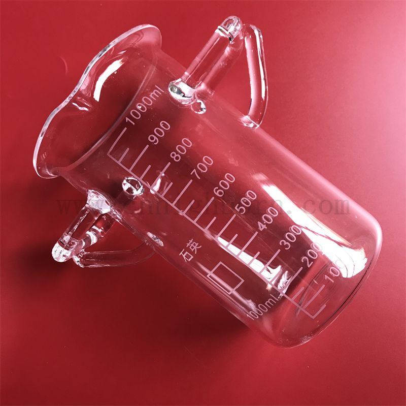 Wärmewiderstand Customized Fusions Quartz Glass Test Becher mit Griffen