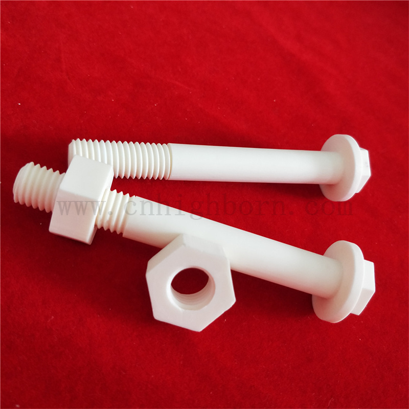 Customisierte Alumina M6 Schraube Sechseckmutter -Isolierung Al2o3 Keramikschraube