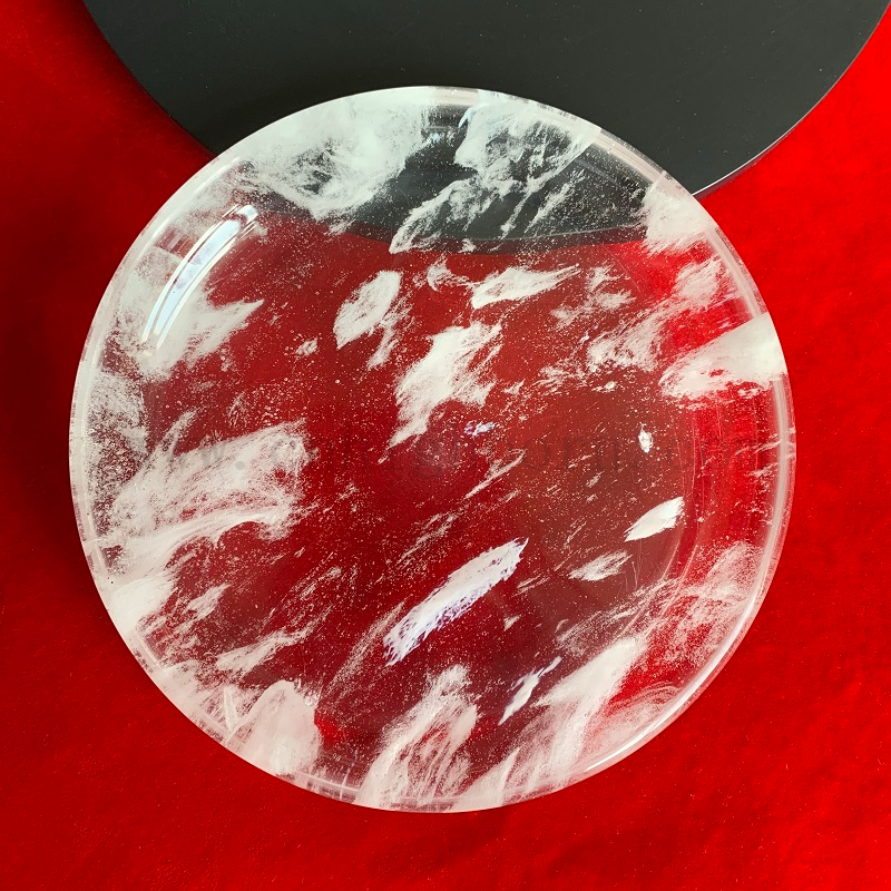 Runde Grillquarz Kristall Backglasplatte Schneequarzplatte