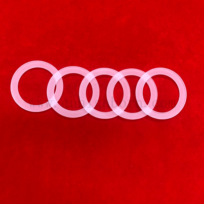 Maßgeschneiderte hitzebeständige gefrostete undurchsichtige, geschmolzene Kieselsäure -Quarzglasflansch