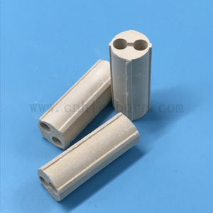 Kundenspezifischer MgO-Keramik-Isolierrohr-Magnesiumoxid-Körper mit 2 Löchern