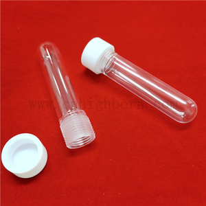 Maßgeschneidertes Reagenzglas aus Quarzglas mit klarem Schraubgewinde