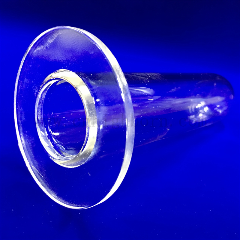 Customisierte transparente Quarzflanschrohr rund unter Boden klares Kieselglasrohr