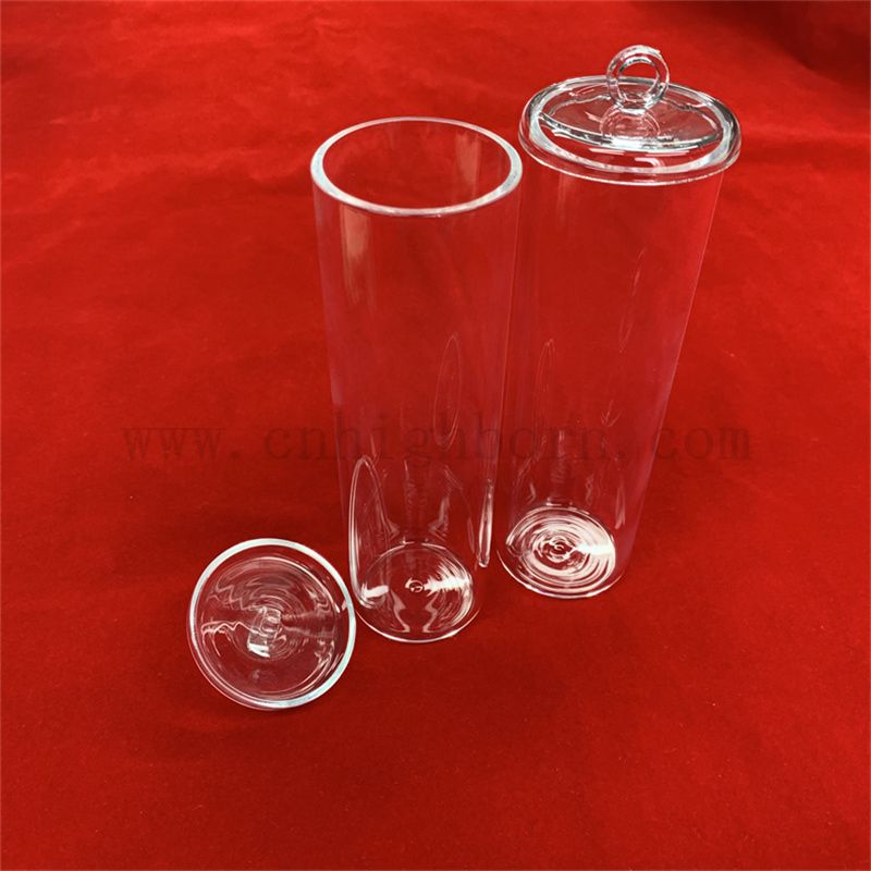 Hochreinheit transparent Quarzglas flacher Boden zylindrisch Tiegel