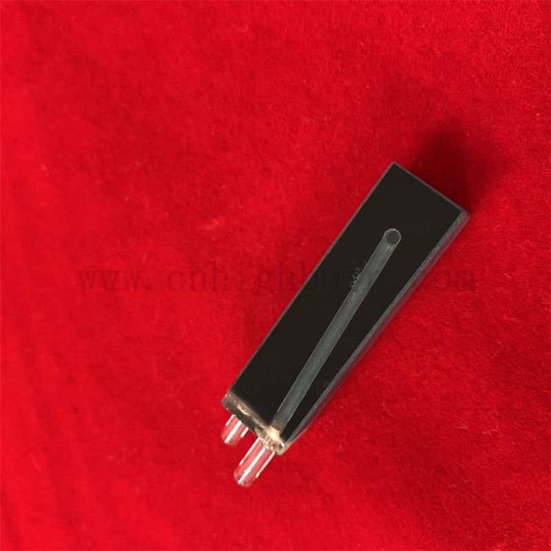 Labor schwarz Quarzflusszelle Biochemische Analysatoren Mikroglas Küvette Selbstmaskierung kontinuierlich 10mm