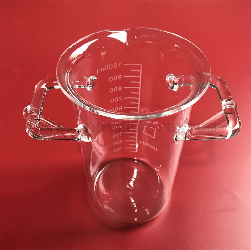 Wärmewiderstand Customized Fusions Quartz Glass Test Becher mit Griffen