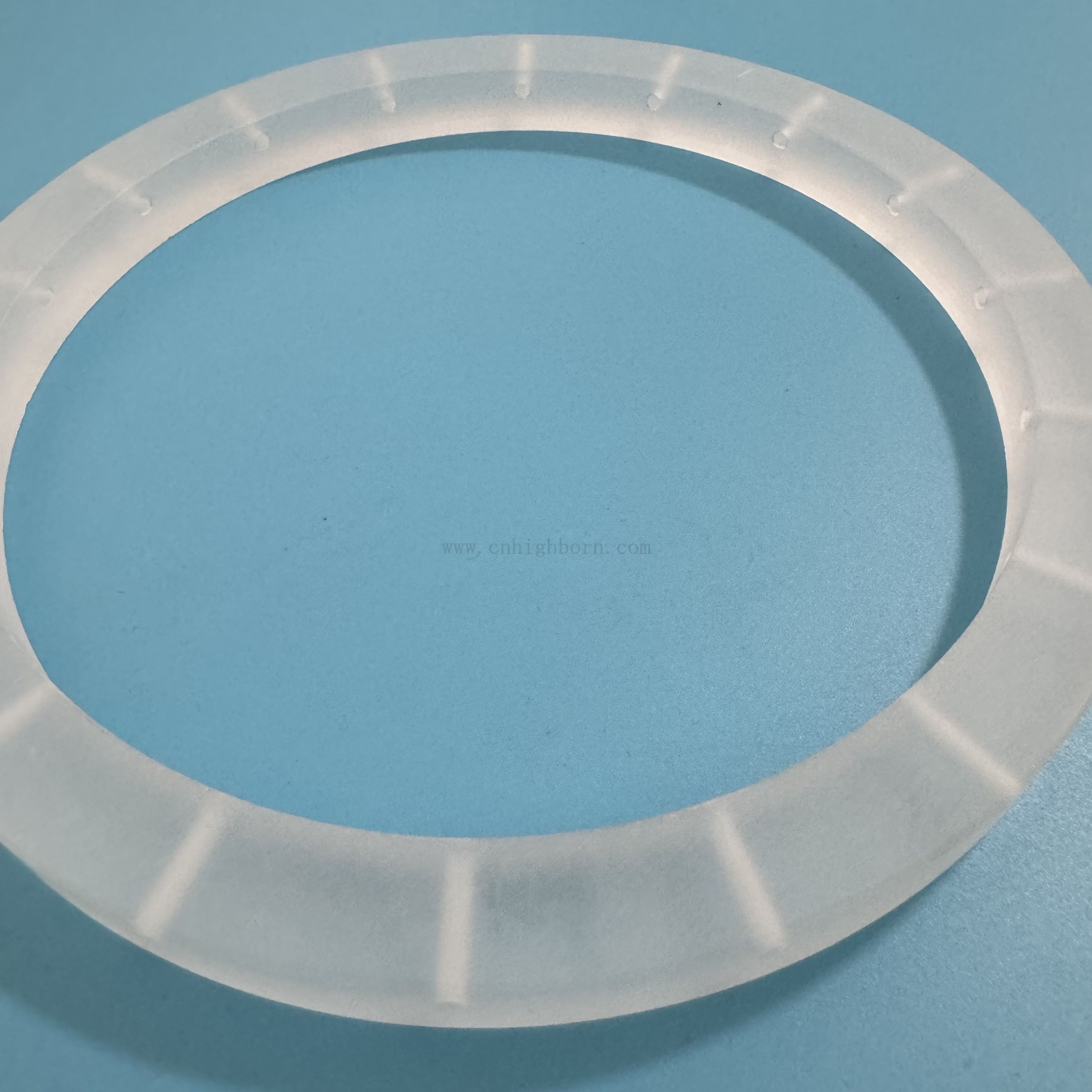 Wärmefestigkeit gefrosteter Quarzglasflansch mit Loch für industrielle Anwendungen