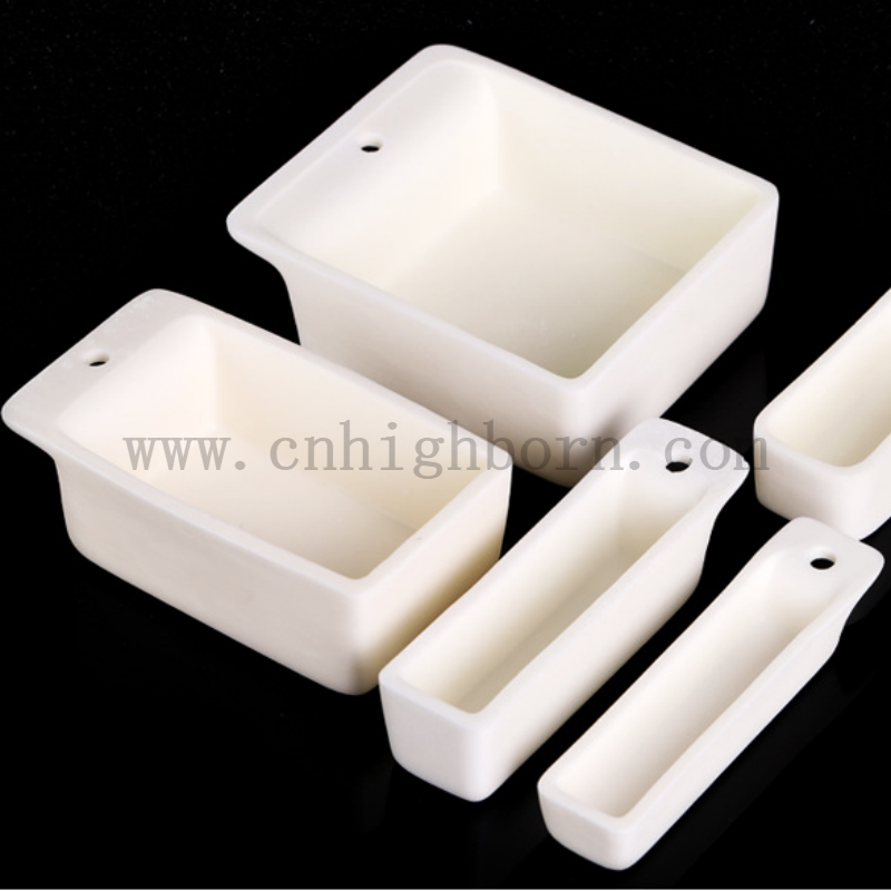 Rechteckig Korundal Al2o3 Keramikboot mit Loch Aluminiumoxid Tiegel Pot für Laborwissenschaftliche Forschung