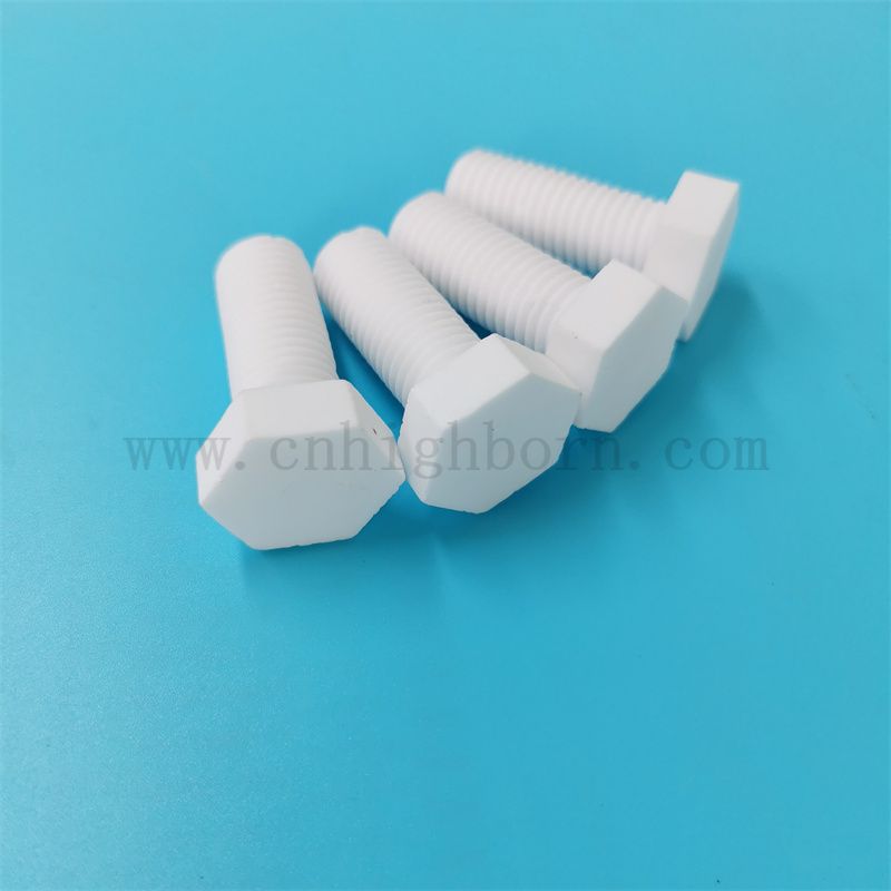 Customized 95% Aluminiumoxidkeramik -Isolierung Bolzenmutter M10 Al2O3 Schraube