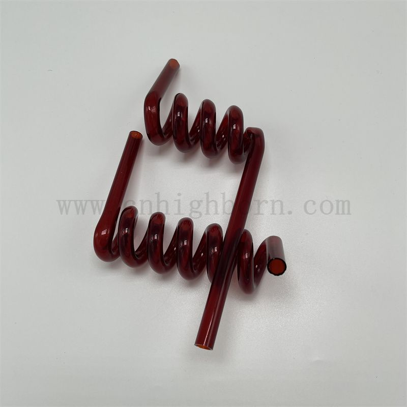 Customized Red Spiral Fused Silica Quarzglasröhre