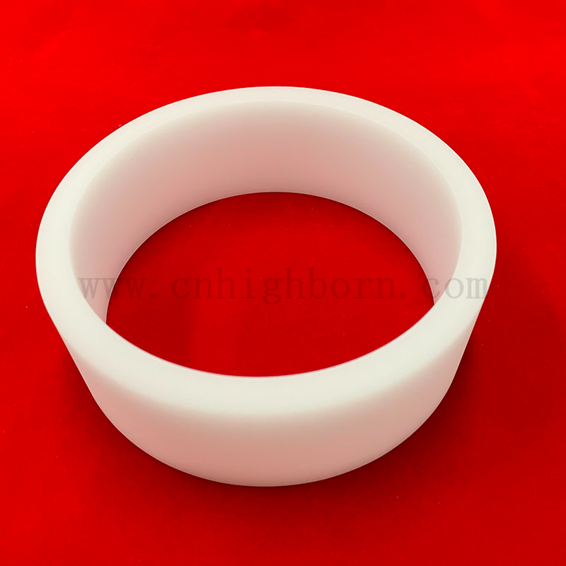 Milchky weiß rund geschmolzene Kieselquarz -Rohr -Vakuumflansch