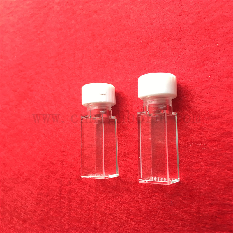 Standard Colorimeter Cuvette Clear Quartz Fluoreszenzglaskluvette mit Schraubenabdeckung
