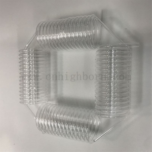 Maßgeschneidertes transparentes Quarzglas-Spiralrohr aus flammenpoliertem Quarzglas