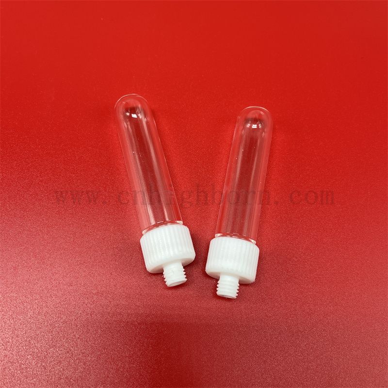 Customisierte transparente Quarzglas -Testrohr mit geschraubtem Deckel