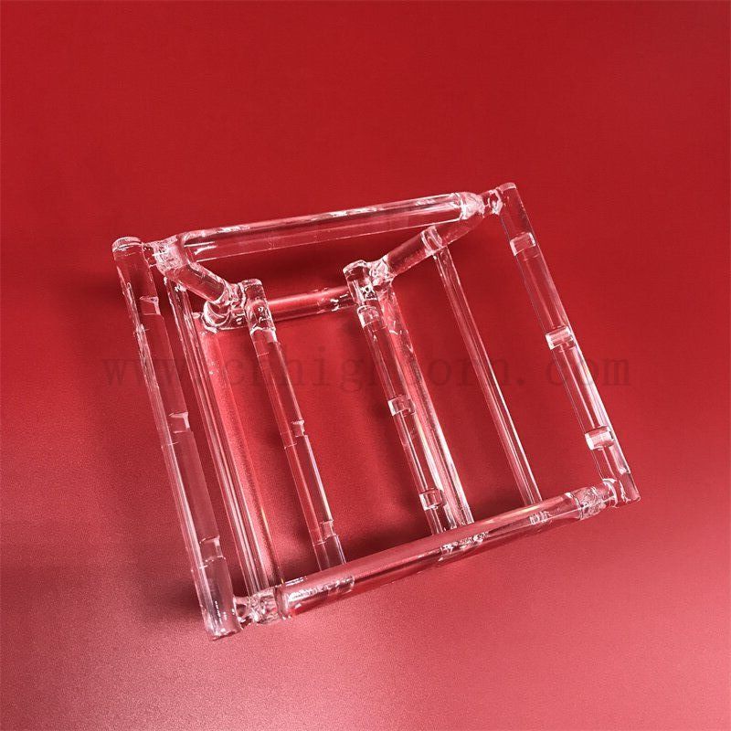 Customisierte transparente hitzebeständige geschmolzene Silica Quarzglasboot