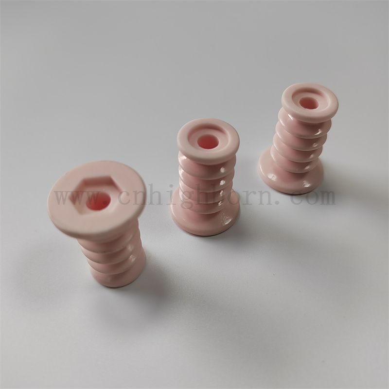 Tragen resistente rosa al2o3 Textilgewinde -Riemenscheibe Teil Alumina Keramikrolle