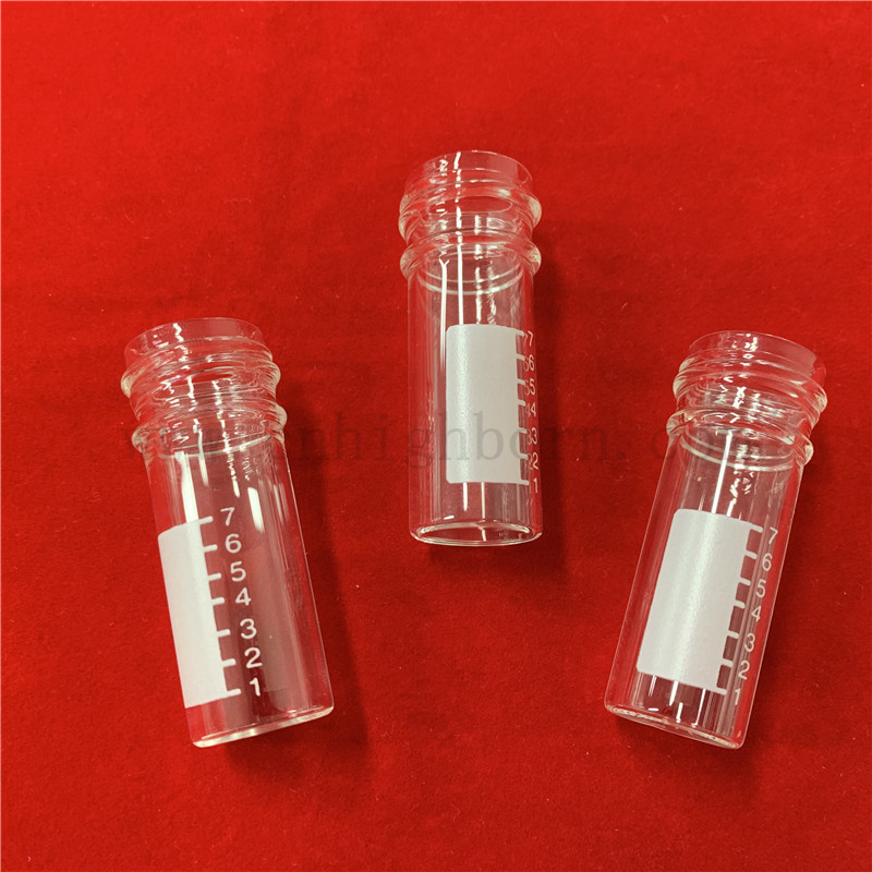  Customized Transparent Fused Silica Quartz Glass -Testrohr mit flachem Boden