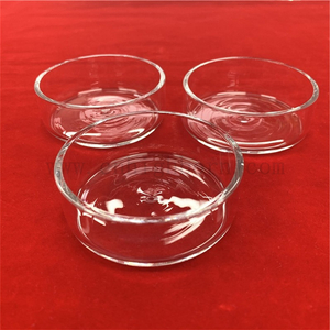 Laborgebrauch: Hitzebeständige, klare, runde Petrischale aus Quarzglas