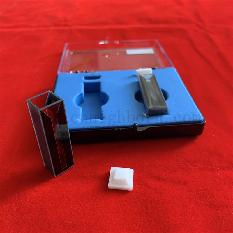 Laborglaswaren 1ml Quarzzelle Mikrokuvette mit schwarzer Wandquarzglasklugette mit Deckel